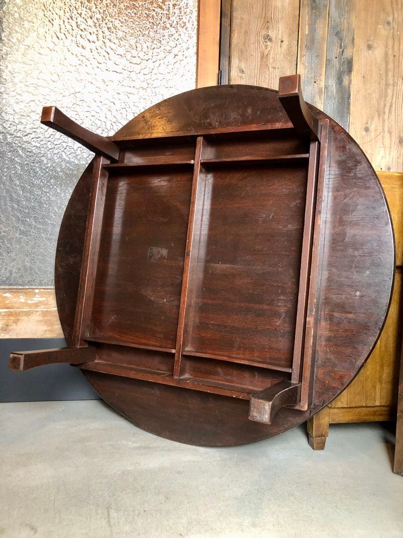 丸ちゃぶ台 直径102cm 座卓 丸テーブル 時代物 古民家 古道具
