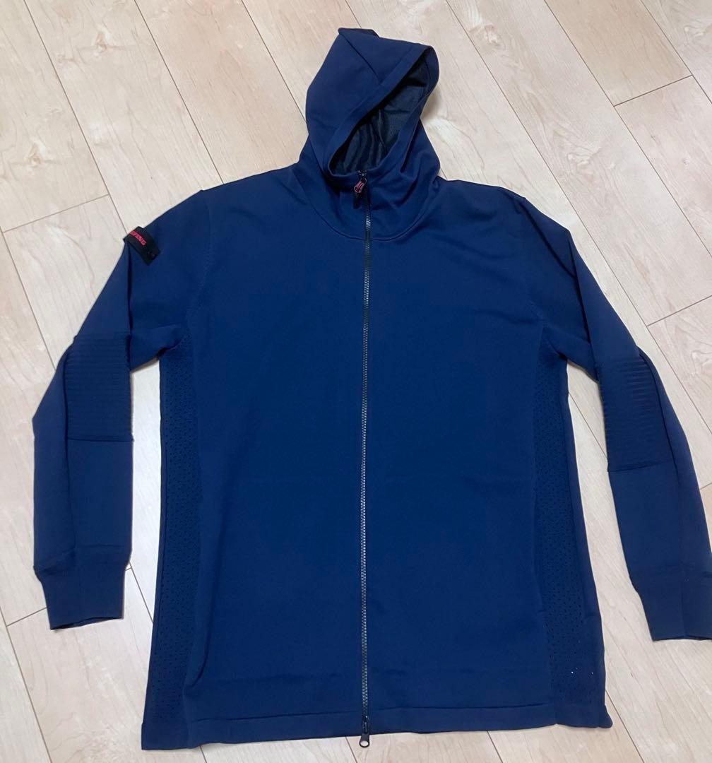 【美品】ブリーフィング ゴルフ ニットパーカ　XL BRIEFING ネイビー