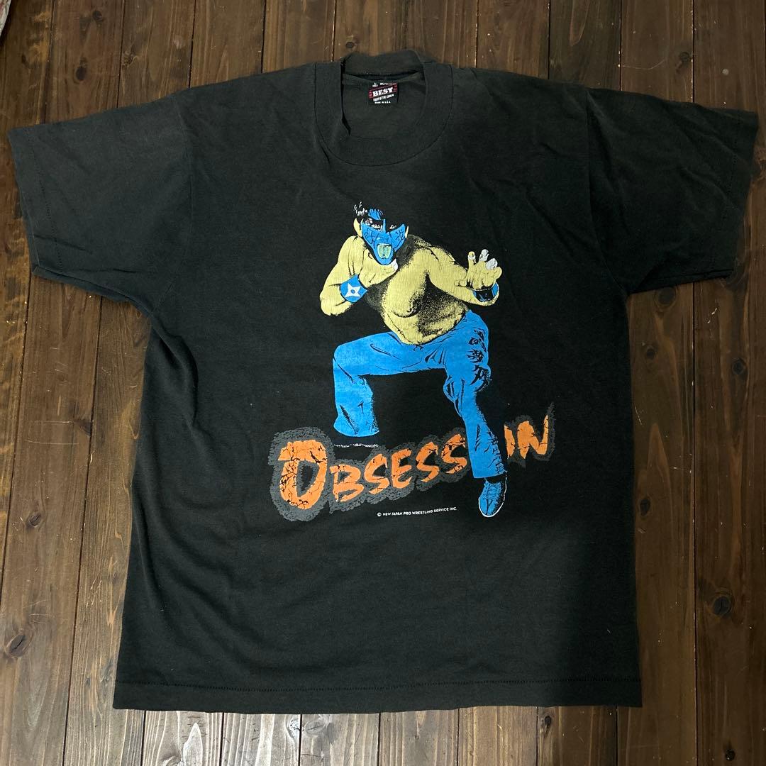 激レア　グレートムタ Tシャツ　青ペイント　新日本プロレス