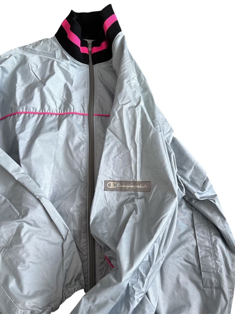 Champion 昭和レトロ　ヴィンテージ　シルバーシャカシャカ上下セット