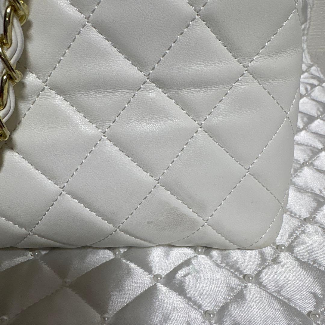 used CHANELシャネル ノベルティ チェーン トートバッグ ホワイト