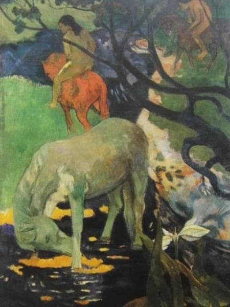 ポール・ゴーガン、白い馬、希少画集画、新品額装付
