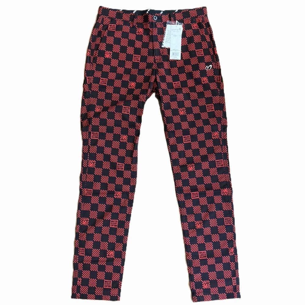 新品　マスターバニーエディション　チェッカーフラッグ　ストレッチ　ゴルフパンツ