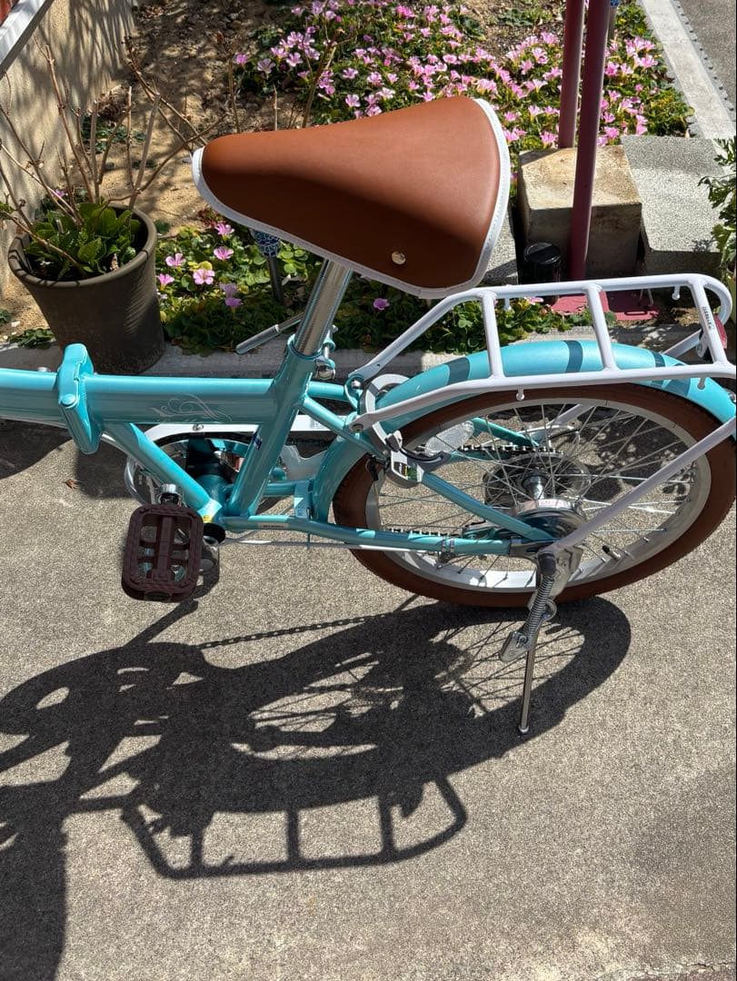 折りたたみ自転車20インチ　ギア付き　ブルー