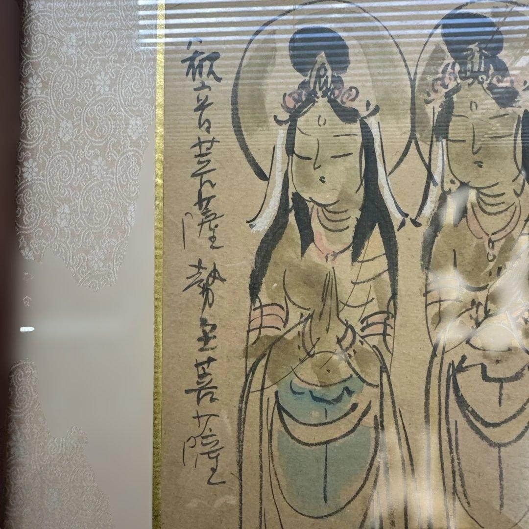 観音菩薩　水墨画