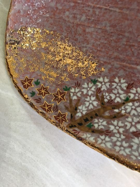 雲錦(桜と紅葉)　皿　オーバル　(5枚)