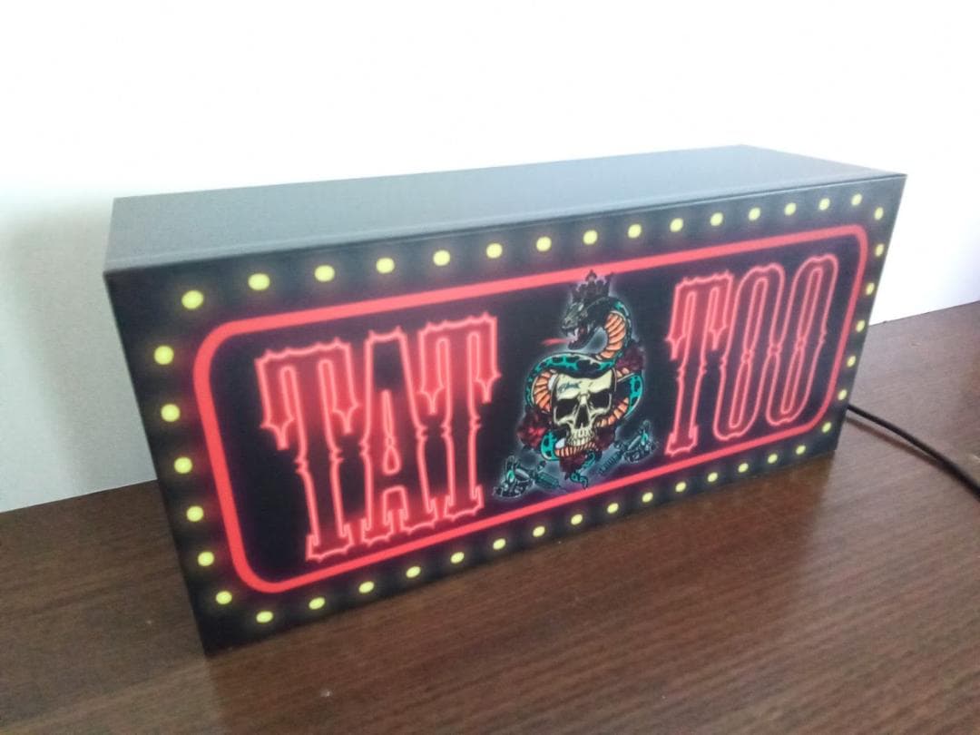 タトゥー TATTOO② 刺青 看板 置物 雑貨 LED2wayライトBOX