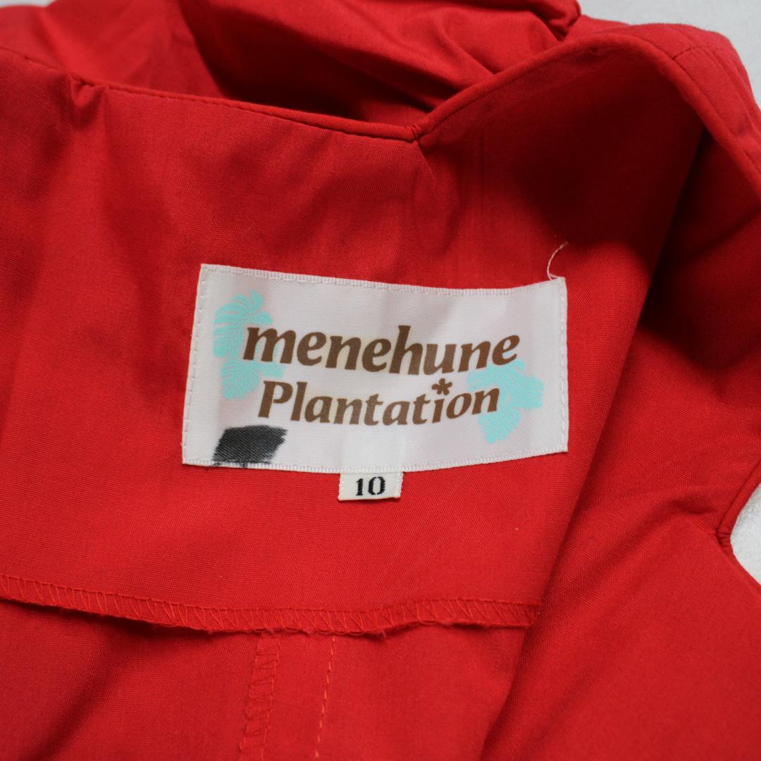 【美品 フラダンス衣装】レッド MENEHUNE PLANTETION ドレス