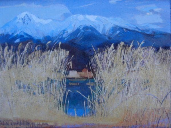 山羽 斌士 【春待つ】 希少画集画、状態良好、新品高級額装付