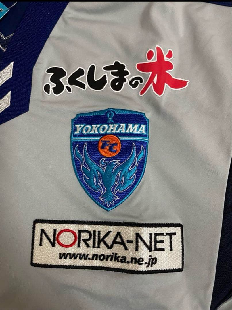 2002年横浜FCのFUNトライアル半袖シャツLふくしまの米NORIKA-NET