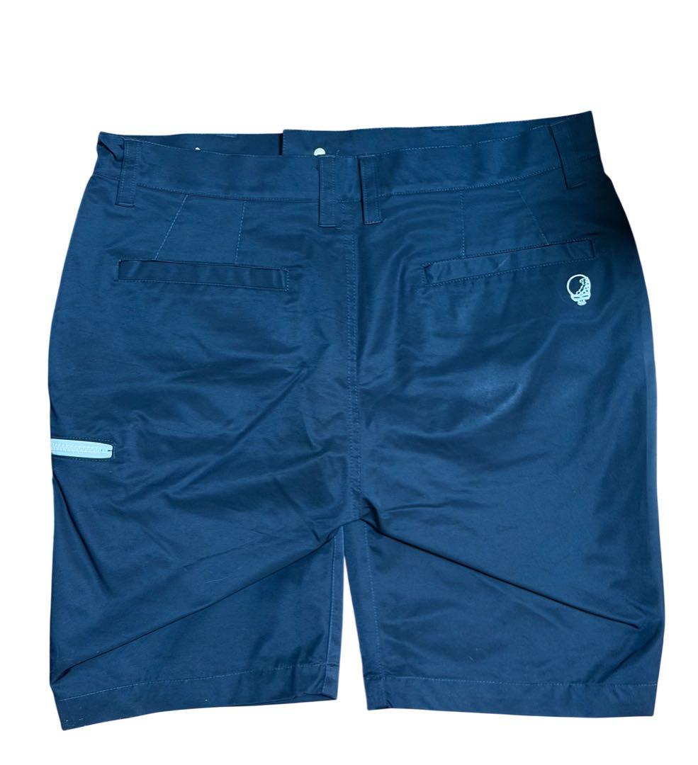 【極美品】ラッセルノ ゴルフ ハーフパンツ 6 XL 紺 オレンジ編み上げ