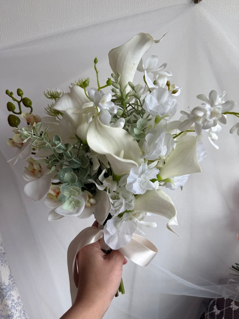 ウェディングブーケ　結婚式　アーティフィシャルフラワー　ブーケ　造花