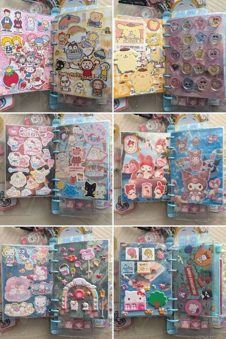サンリオ　ハローキティ シールブック チェック柄　完成品