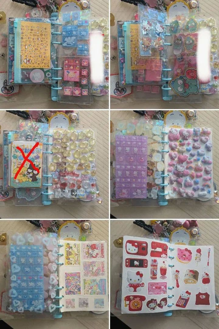 サンリオ　ハローキティ シールブック チェック柄　完成品