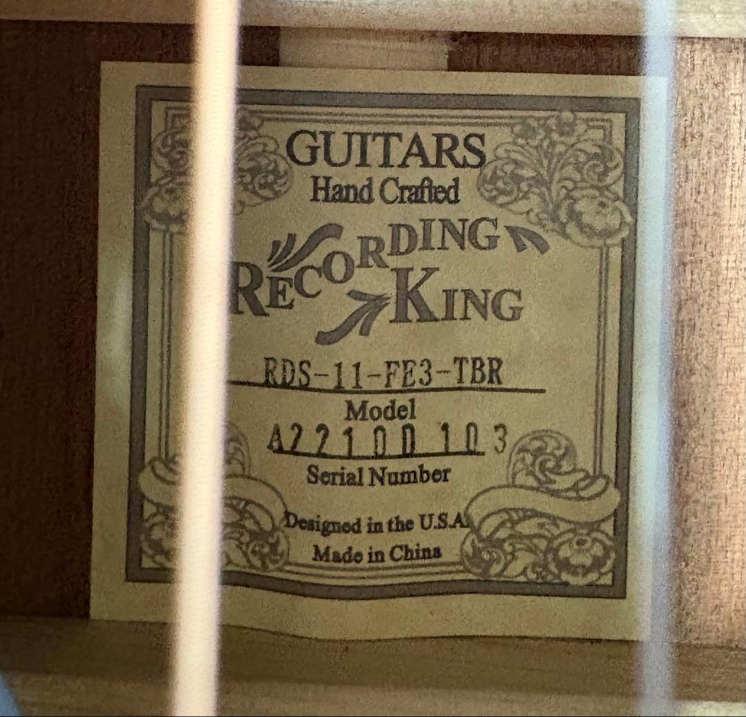 Recording King RDS-11-FE3 エレアコ 美品 オール単板