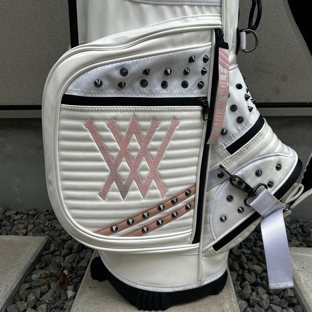 アニューゴルフ スタンド式キャディバッグ ホワイト ピンク ANEW GOLF