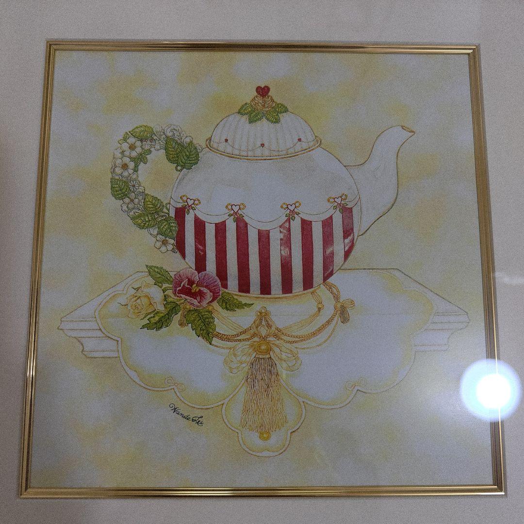 3連休値下げ プリンセスハウス　額絵　ティーポット