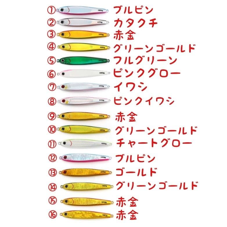８本 セット 180g 選べる メタルジグ TGベイト タイプ 高比重