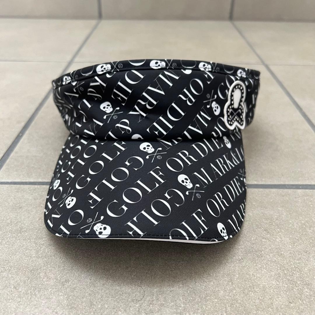 MARK&LONA マークアンドロナ　総柄　サンバイザー　キャップ　黒