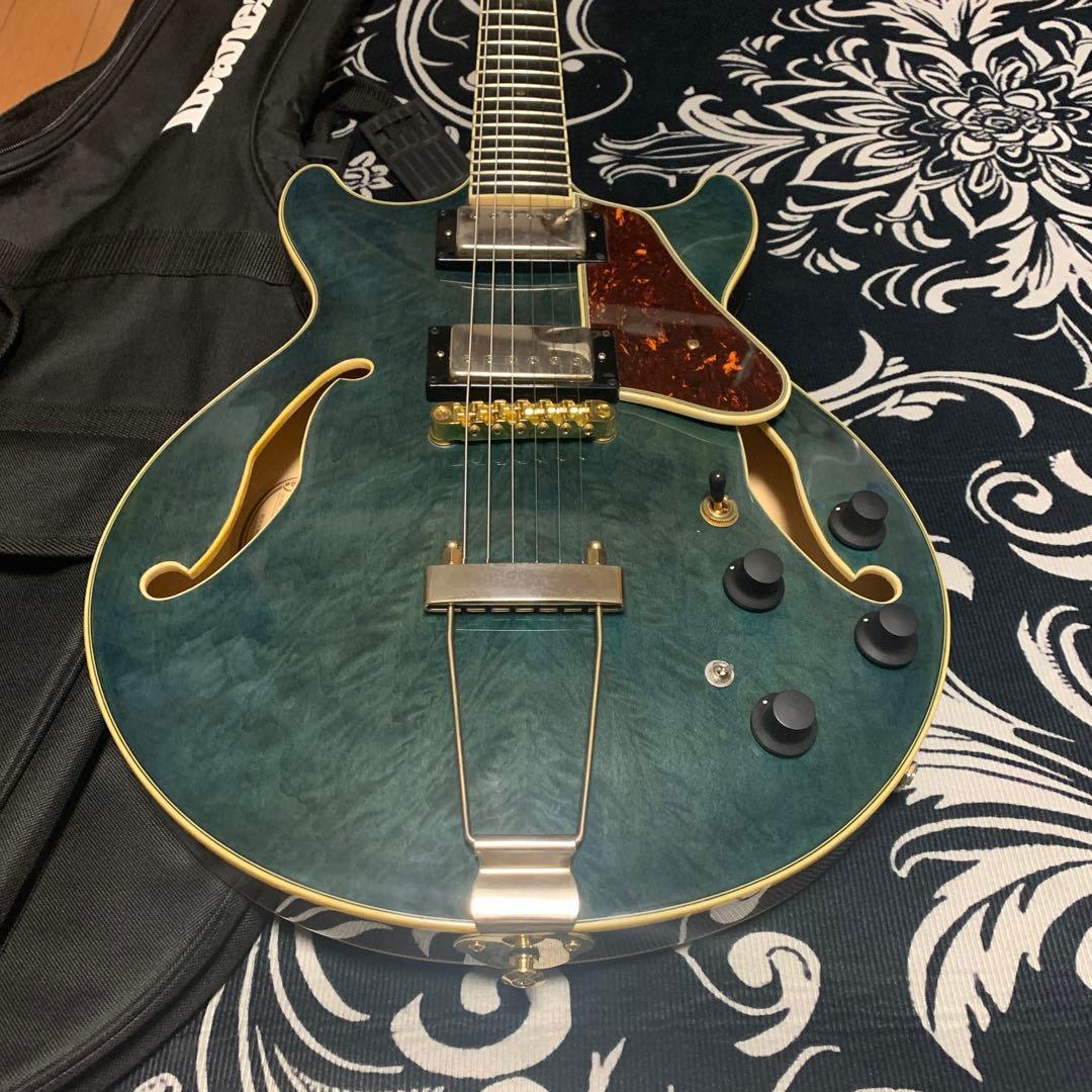Ibanez AMH90QM-TBL 5B-01 フルアコ