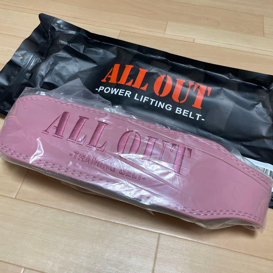 ALL OUT パワーリフティングベルト ピンク