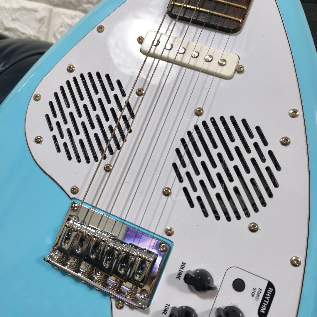 VOX APACHE-1 アンプ内蔵ミニエレキギター 水色 トラベルギター