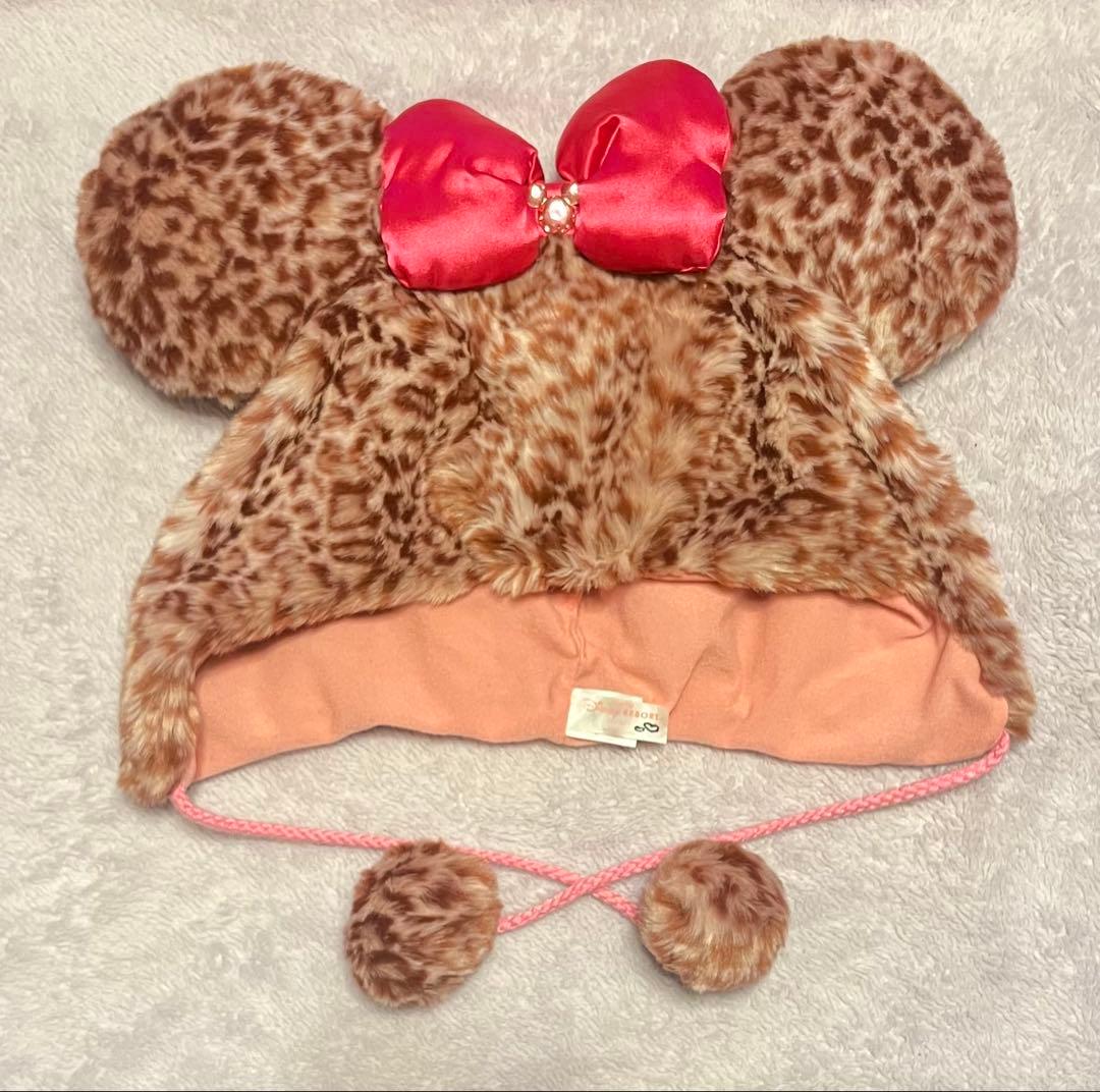 ディズニー ファンキャップ ヒョウ柄 ミニー ピンク