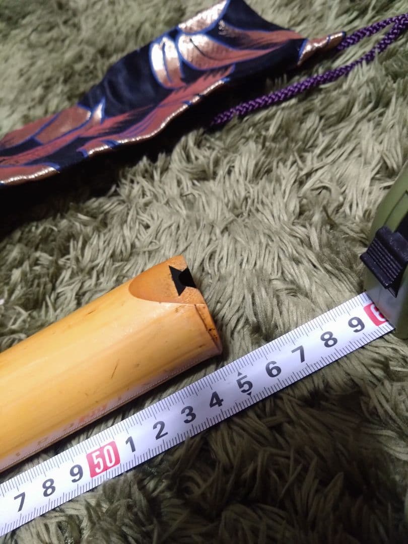 都山流　尺八本体 竹製 専用ケース付き 約54cm　銘無し