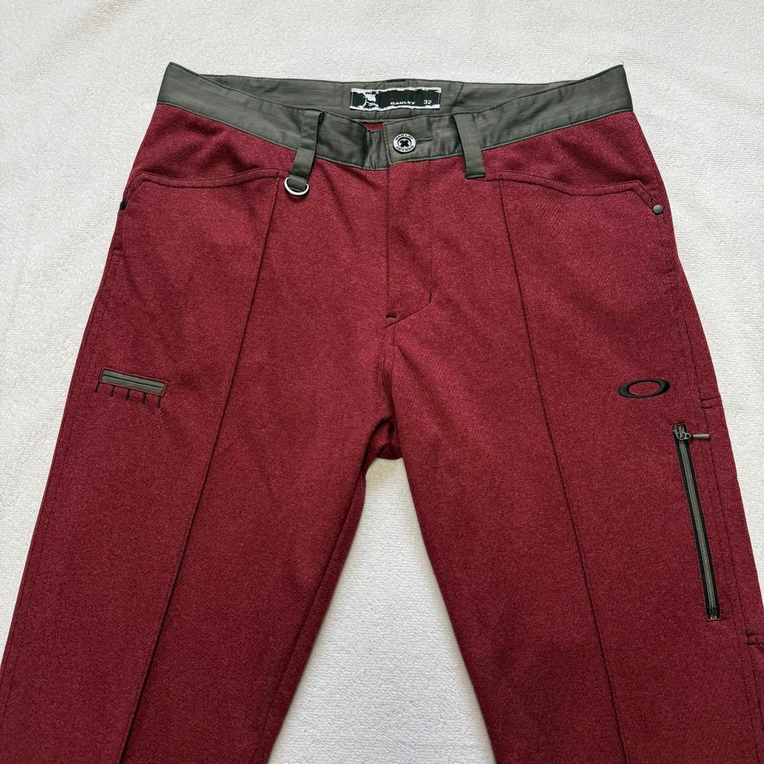 【美品】Oakley オークリー スカル ゴルフ パンツ ボルドー 32