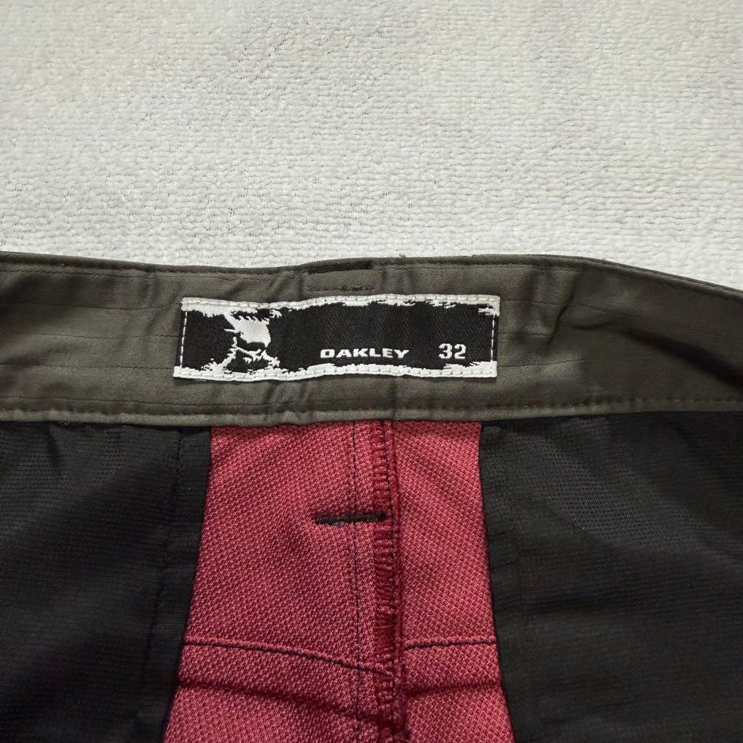 【美品】Oakley オークリー スカル ゴルフ パンツ ボルドー 32