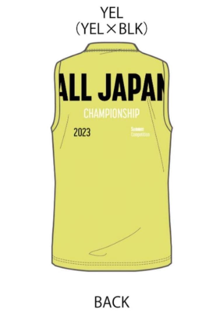 デサント インターハイ バレーボール ノースリーブ Tシャツ イエロー L