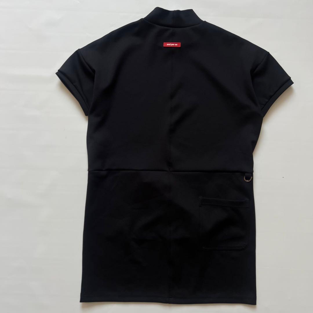 and per se アンパスィ　ダンボールニット　ボンディング　ワンピース　黒