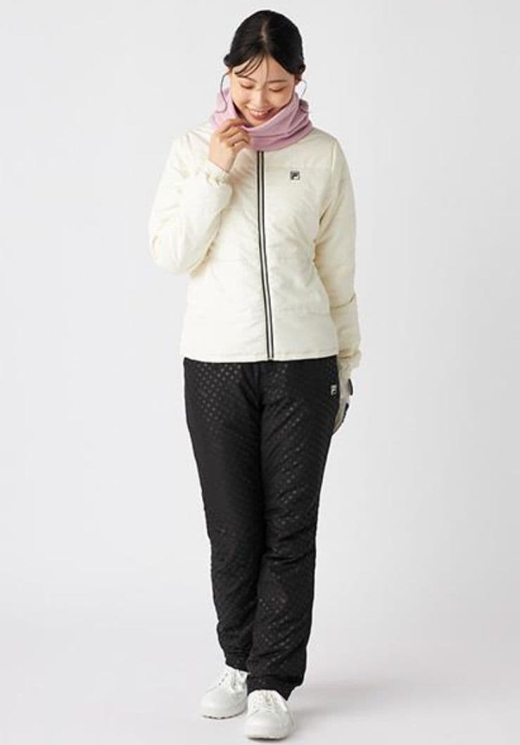フィラゴルフ 中綿パンツ 黒 レディース M ゴルフウェア FILA GOLF