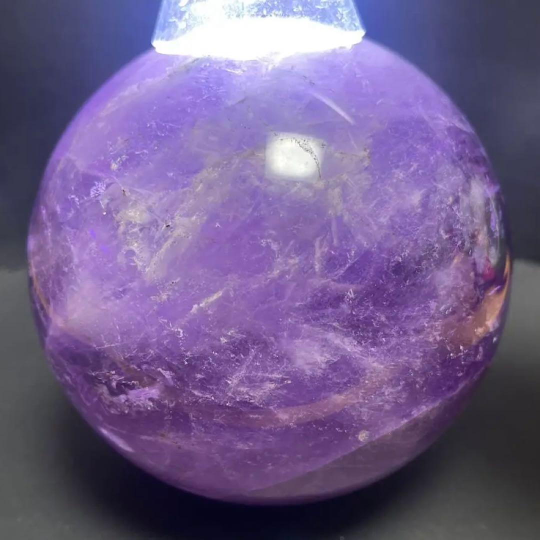 逸品大宝珠アメジスト 紫水晶 レインボー　丸玉 スフィア 天然石 パワーストーン