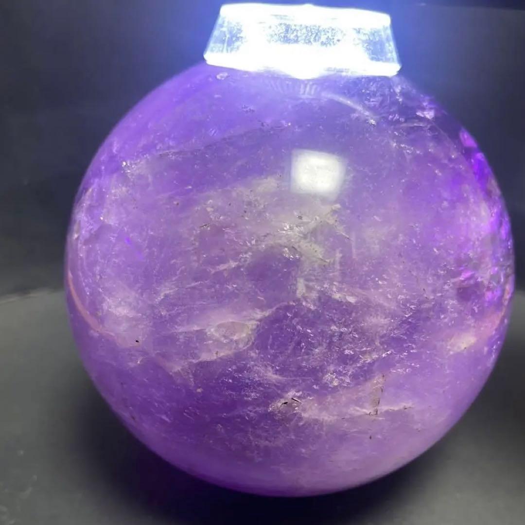 逸品大宝珠アメジスト 紫水晶 レインボー　丸玉 スフィア 天然石 パワーストーン