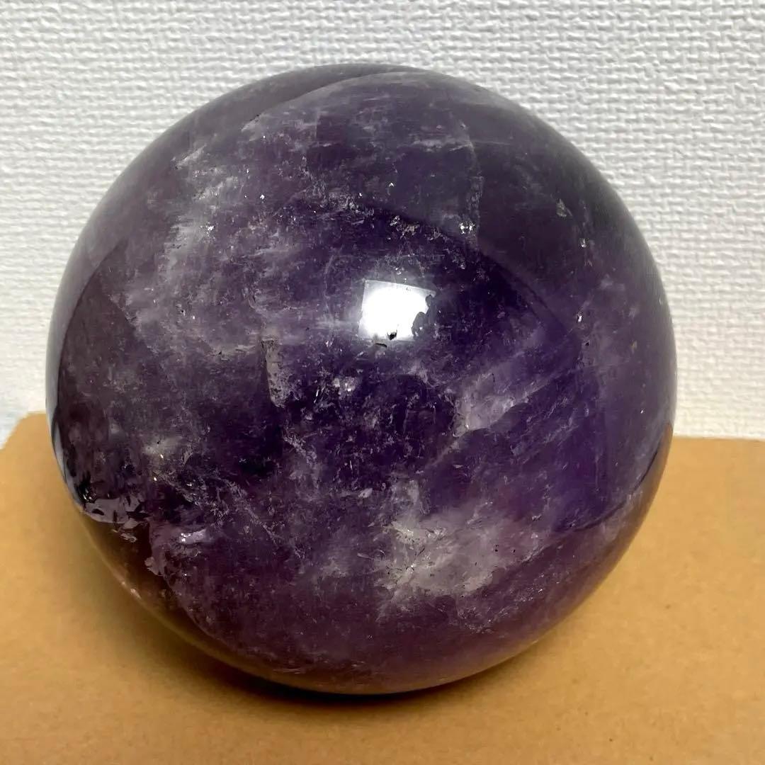 逸品大宝珠アメジスト 紫水晶 レインボー　丸玉 スフィア 天然石 パワーストーン