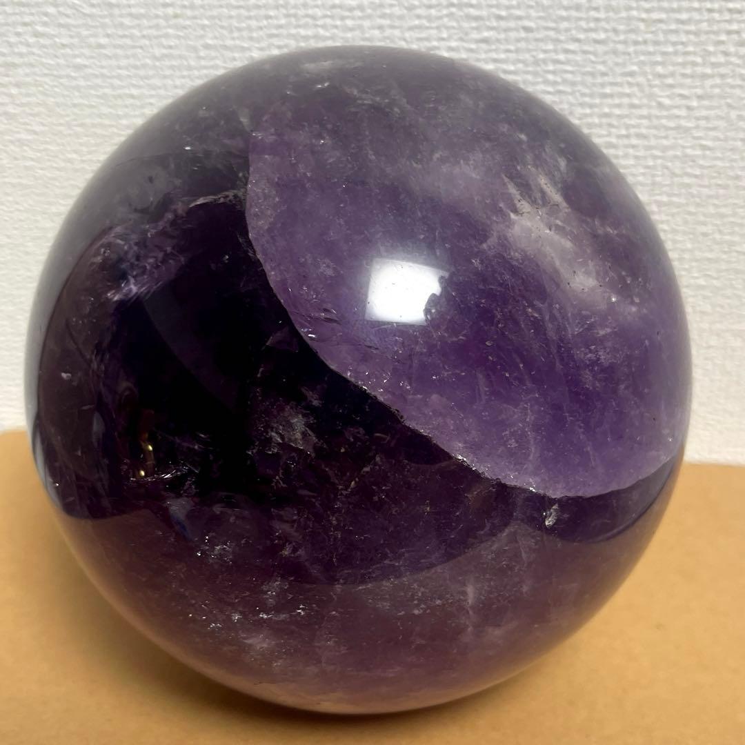 逸品大宝珠アメジスト 紫水晶 レインボー　丸玉 スフィア 天然石 パワーストーン