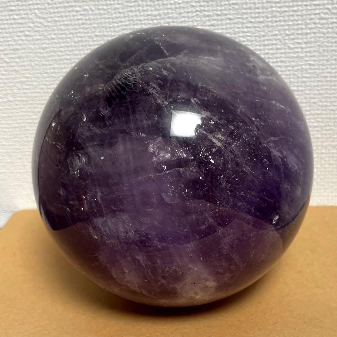 逸品大宝珠アメジスト 紫水晶 レインボー　丸玉 スフィア 天然石 パワーストーン