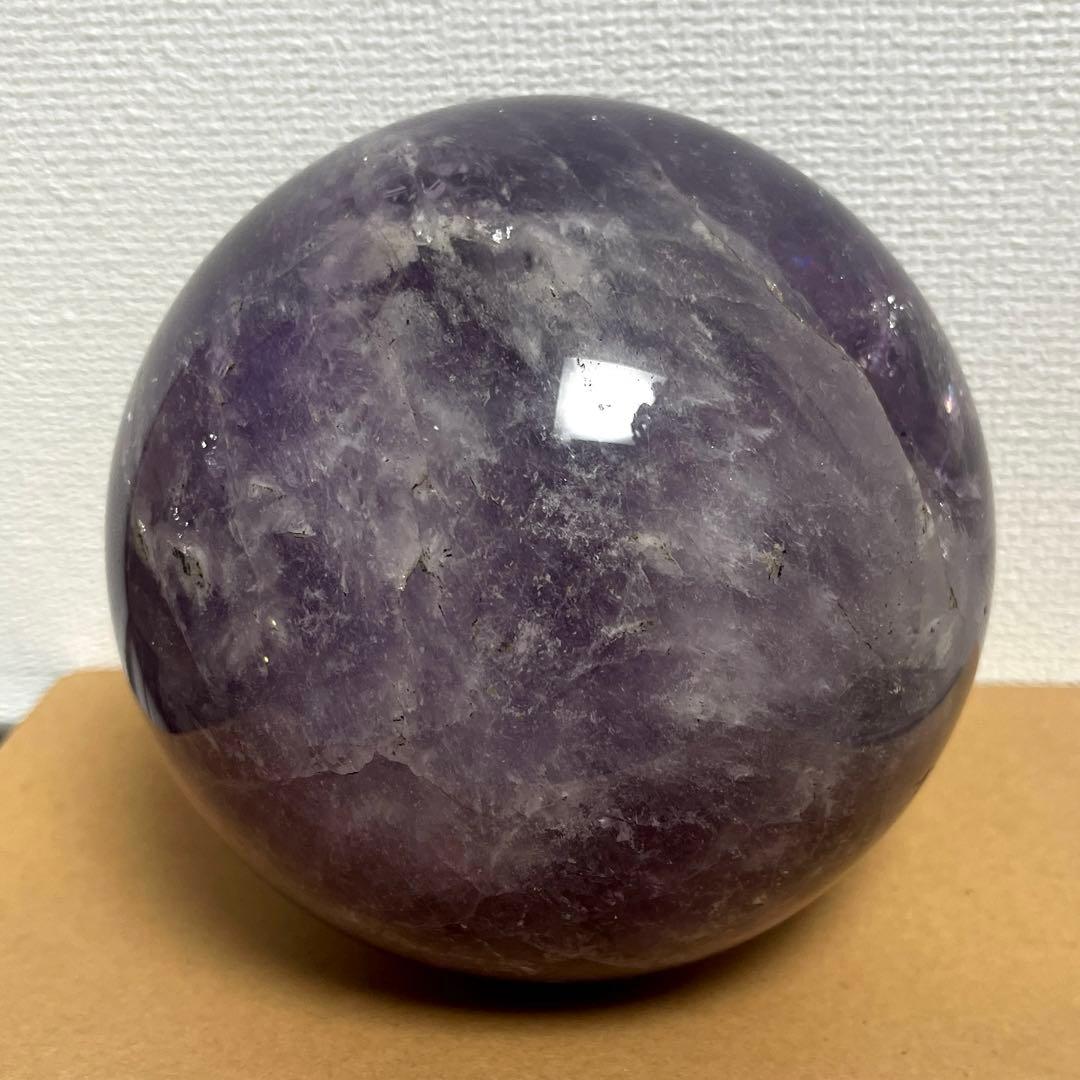 逸品大宝珠アメジスト 紫水晶 レインボー　丸玉 スフィア 天然石 パワーストーン