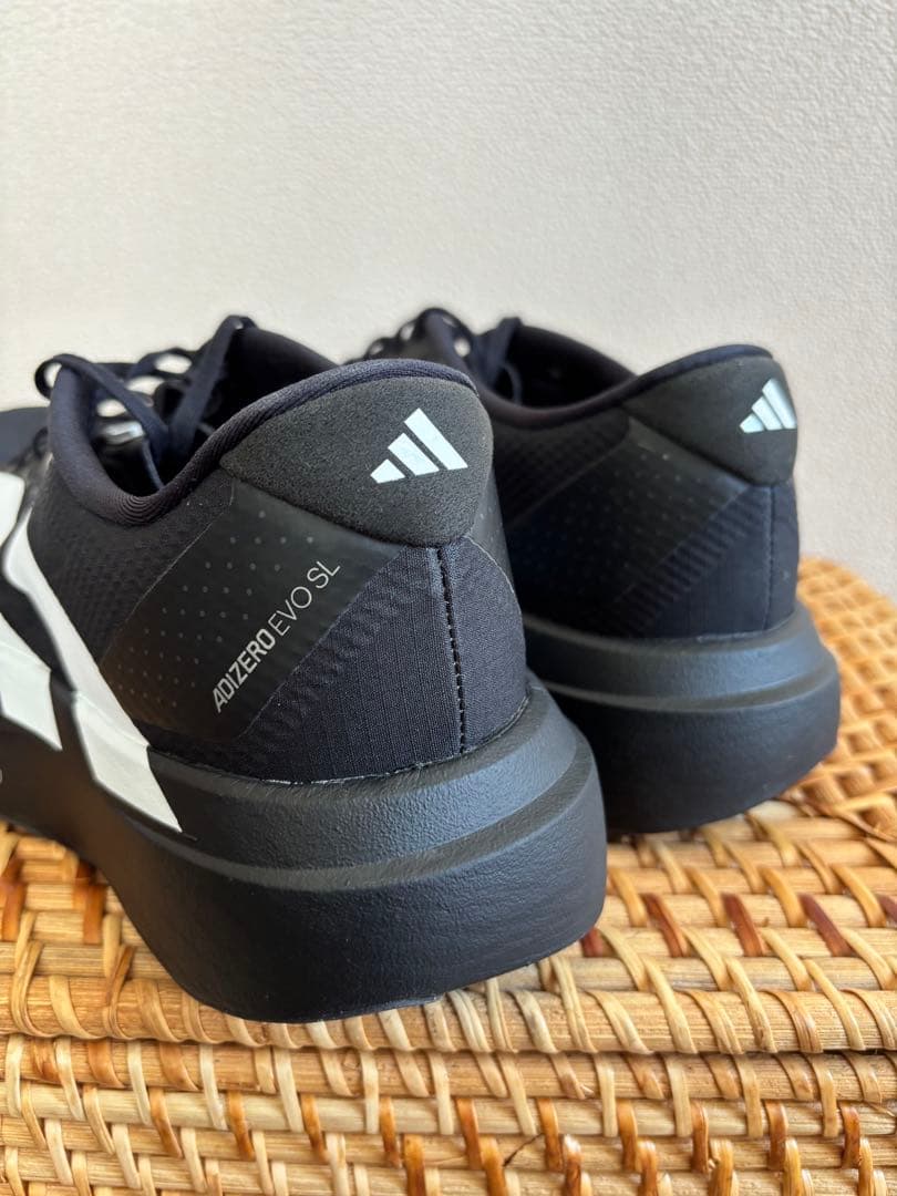 adidas EVO SL WOVEN 26cm ブラック ランニングシューズ