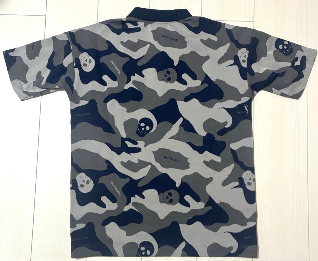 【美品】MARK&LONA カモフラージュ スカルポロシャツ