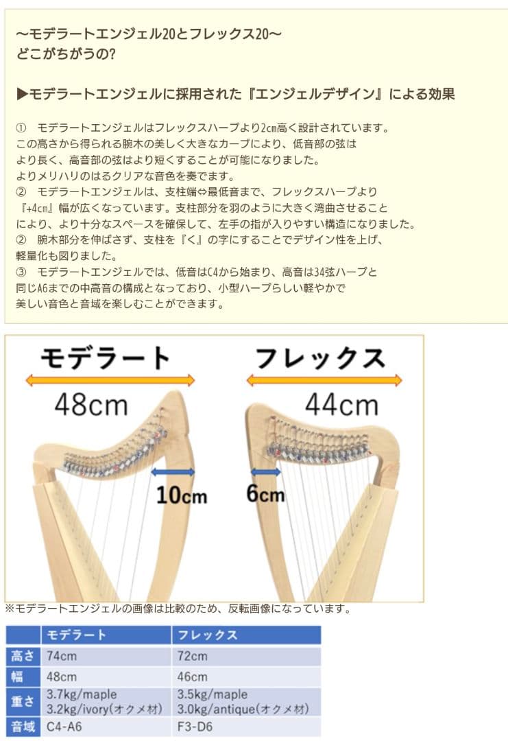 グレイスハープ　20弦　モデラートエンジェル