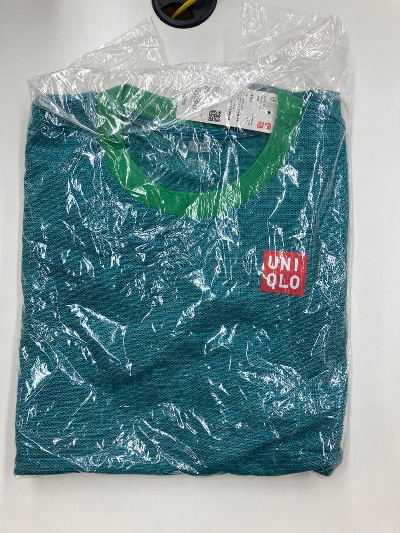 UNIQLO XL 青 Tシャツ　錦織圭モデル