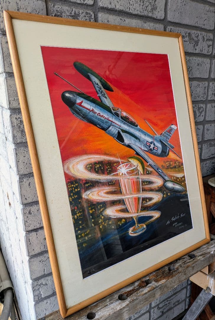 大澤郁夫 肉筆「Miss Cocktail」F-89 スコーピオン 航空機アート