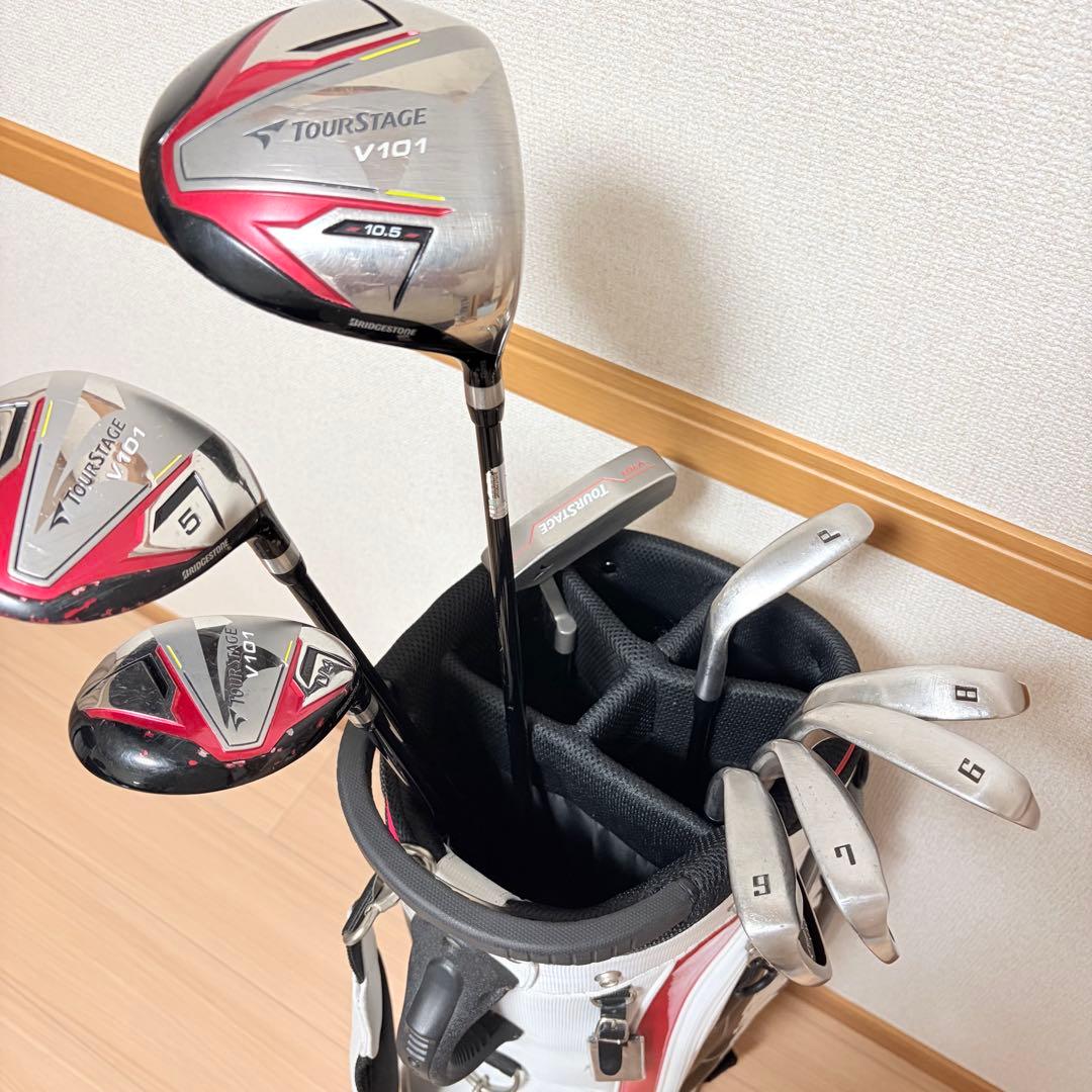 ツアーステージ V101 初心者用 メンズ ゴルフセット　9本セット　カバー付き