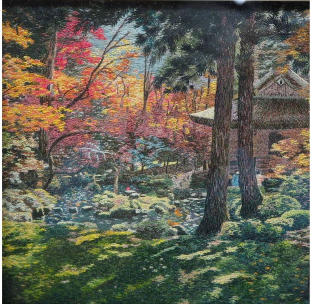 送料無料　優品刺繍額　39×34×4ｃｍ　時代物②