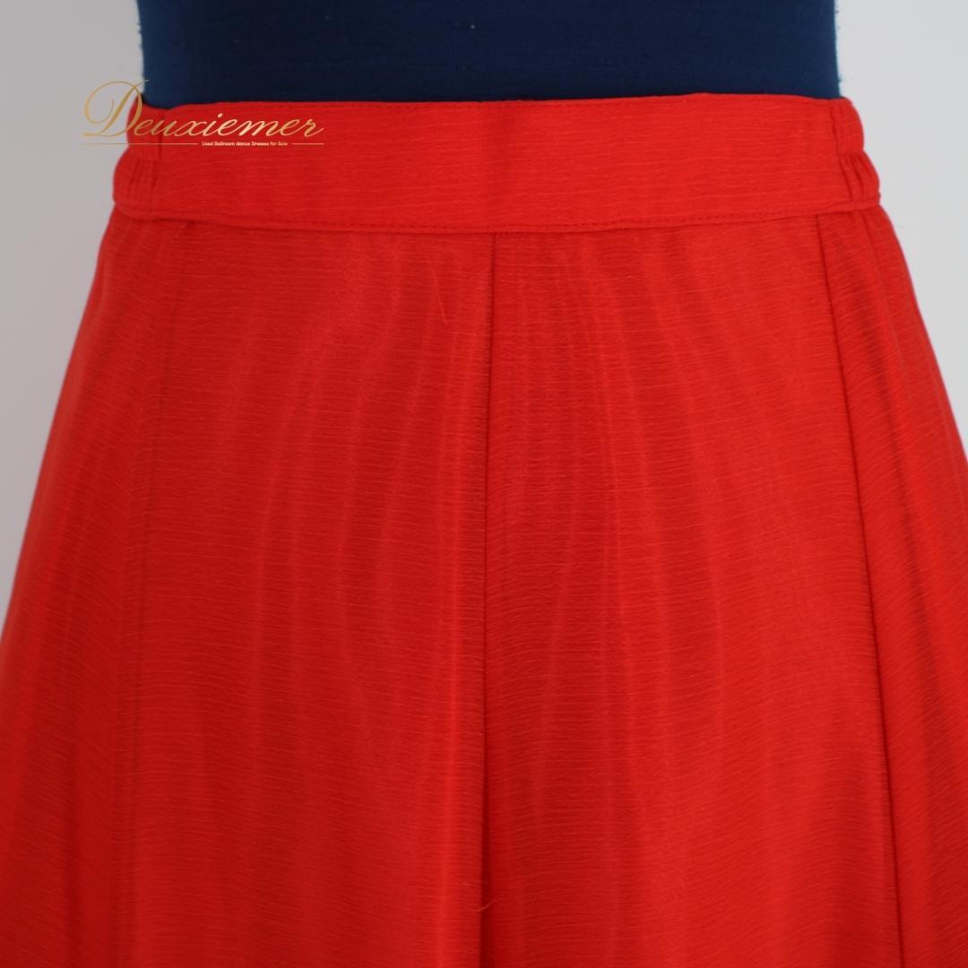 【美品 社交ダンス衣装】レッド create-sun スカート 赤 ブラック 黒