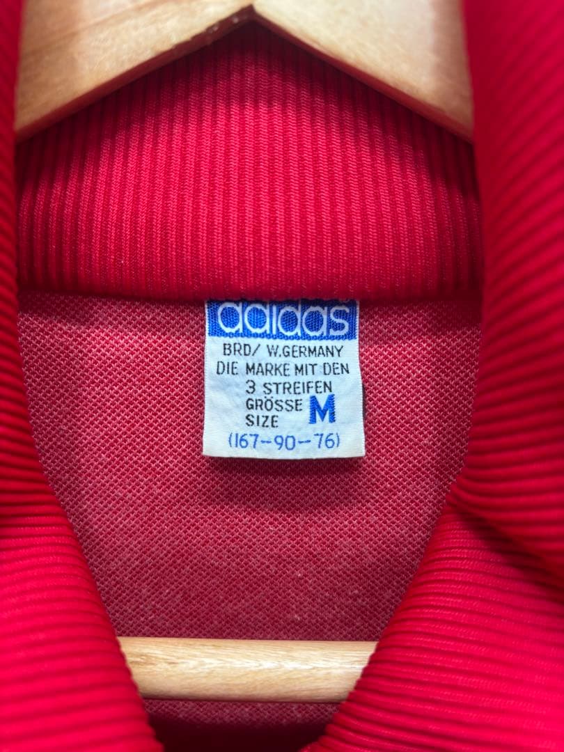 ［adidas］デサント製　トラックジャケット　レッド　M 2512-032