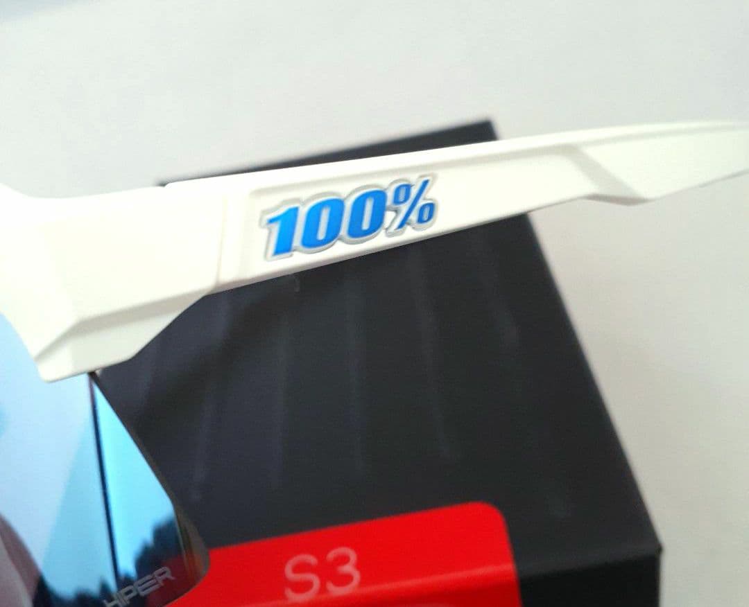 最新版 100% S3 マット ホワイト ブルー ワンハンドレッド サングラス