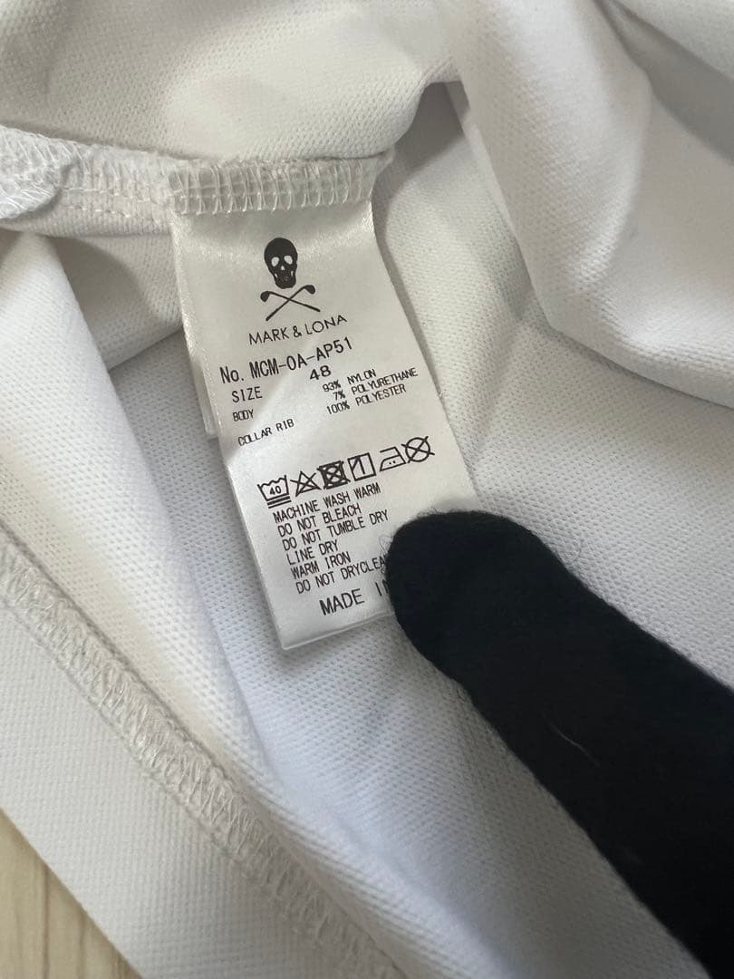 MARK&LONA 　ホワイト長袖ポロシャツ　サイズ48 L